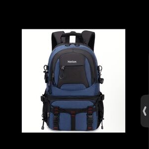 Blue and Black Men's Backpack